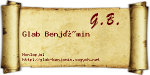 Glab Benjámin névjegykártya